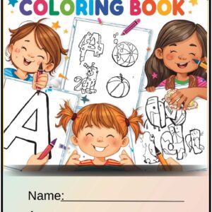 “Alphabet Coloring Book Cover – Kids Coloring Alphabet Pages with Cute Illustrations”