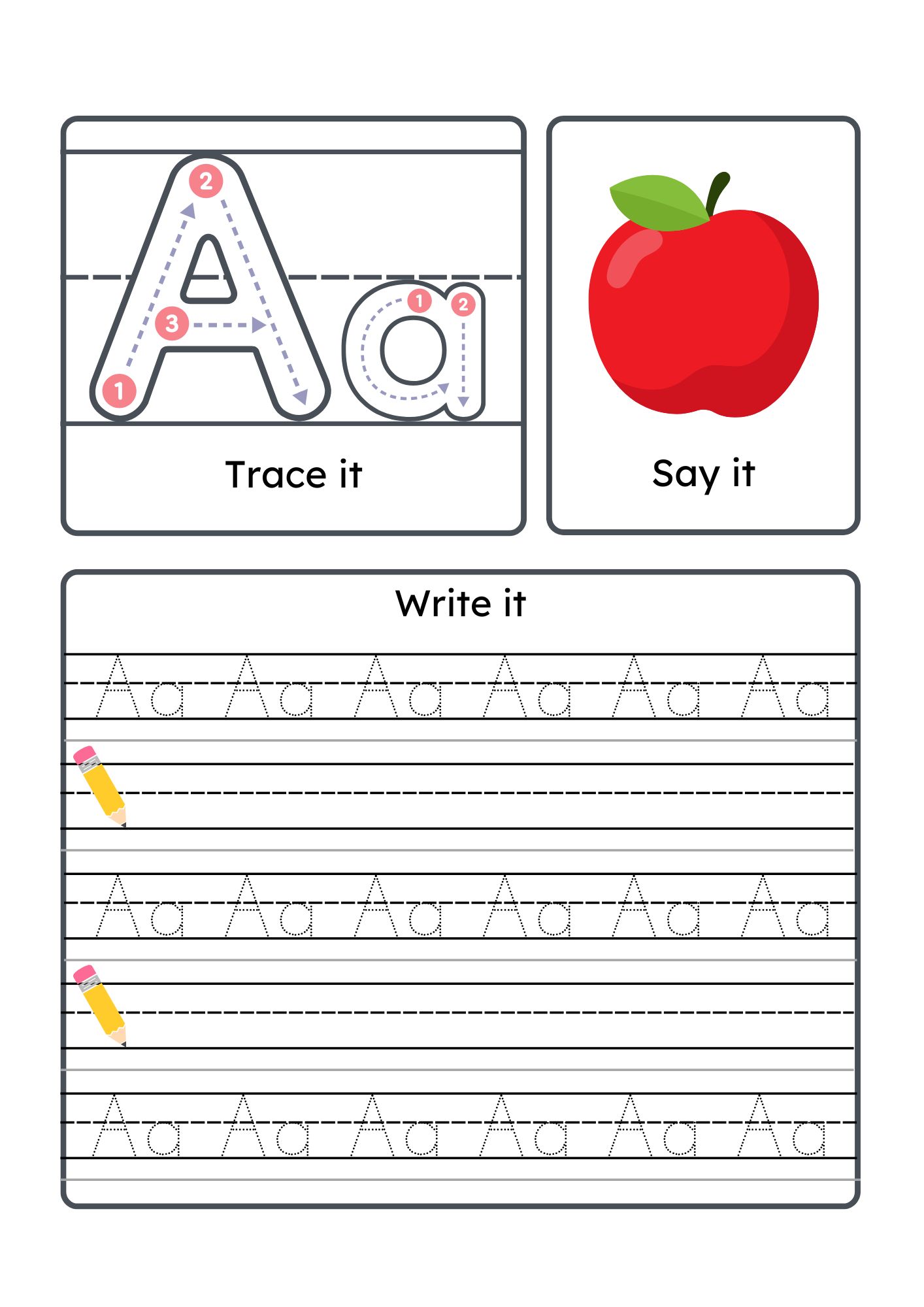 My Alphabet Practice Workbook – 27 Pages Printable ABC Tracing Book for Kids - Image 3