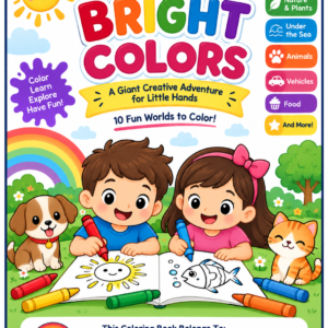 My Big Book of Bright Colors kids coloring book for ages 3 to 6 printable A4 coloring activities