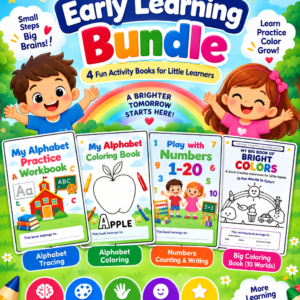 All-in-One Preschool Learning Bundle with alphabet tracing number tracing and coloring books for kids ages 3–6